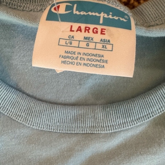 Champion Baby Blue Men’s Long Sleeve Tee - Picture 5 of 7